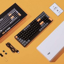 레이져키보드 무소음키보드 무접점키보드 Aigo A100 게임용 기계식 키보드 2.4G 무선 USB 타입-c 유선 블루 스위치 100 키 핫 스왑 충전식 게이머, [01] 블루 스위치, [01] A100 Black, 일반형