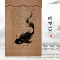 플라워커튼 중국식 프린팅 클래식 대나무발 당김줄 롤스크린 승강 서재 티 자리 응접실이 있다 부처님 문발 1940481170