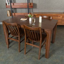 참갤러리 밀레 원목 식탁 4인 세트 의자4개 식탁세트, 브라운