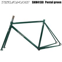 HandW CR-MO 고정 기어 프레임 세트 Fixie 자전거 SNM4130 크롬 몰리브덴 스틸 52/55cm 부품, 04 Green_01 52CM