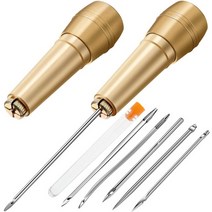 가죽 바늘 키트 diy awl 구리 핸들 세트 캔버스 텐트 신발 수리 나일론 스레드 바느질 도구, 세트 c