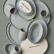 Stone by Mercer Project KATACHI Stoneware 16피스 식기 세트 아이보리, 16 Piece Set_Gray, Gray_16 Piece Set