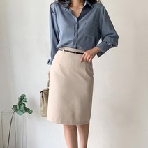 네모 여성용 벨트베이직 스커트