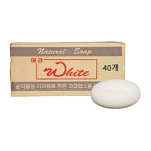 업소용비누 40개 화이트비누 목욕탕 호텔 모텔 사우나 헬스장 펜션, 120g