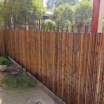 대나무 담장 펜스 방부목 울타리 정원 테라스 옥상, 밝은색 200 x 높이 200cm