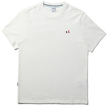 아이더(코어 유니) **이월할인상품** 남녀공용 세미루즈핏 앙시로고포인트 라운드티셔츠(리싸이클 폴리에스터) DMM21267-WHITE