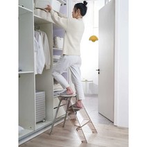 비엘 투명 사다리 아크릴 선반 북유럽 발판 3단, 블루