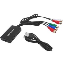 YPBPR To HDMI Converter With USB 케이블 컴포넌트 비디오 5RCA RGB R/L 오디오 출력 For DVD, 0 black