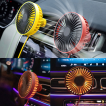 연료절감 차량용 선풍기 차박용 시거잭 선풍기 차박환기 차량공기순환 화물차 자동차 환풍기, 블랙