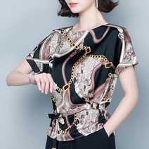 에디에퀸 여성용 럭셔리 프린트 블라우스