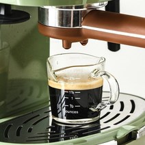 스팀피처 라떼 밀크저그 눈금 더블 70ml 벽 절연 에스프레소 측정 유리 컵 머그잔 샷, 회색