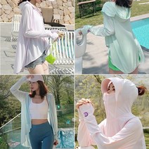 자외선 3중차단 여리후드집업, 민트