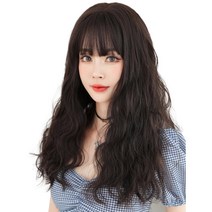 하이유니 루시아 롱 헤어 통가발 52cm, 챠콜블랙 - 통가발+거치대+가발망