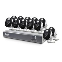 Swann 홈 보안 카메라 시스템 16 채널 12 불렛 카메라 1080p HD DVR 실내/실외 유선 감시 CCTV 야간 시야 모션 센서 조명 알렉사 + 구글 1TB, 16 Channel Motion Light Camera