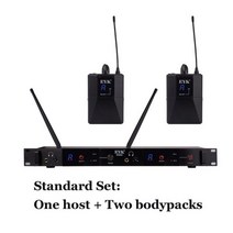 음향기기 무선블루투스스피커 스탠드형블루투스스피커 eyk iem-82 무선 인이어 모니터링 시스템 uhf 듀얼 채널 실시간 모니터(싱어 라이브 쇼를 위해 가능한 16개, 협력사, 1호스트 2바디팩, 1-  1호스트 2바디팩