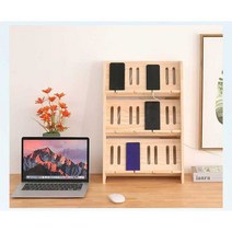 휴대폰 충전거치대 업소용 스테이션 학원 강의실 원목, 6.원목 3단 24인용