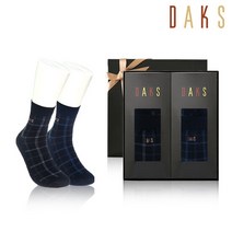 [닥스양말] 신사 면스판 단목 링글체크 2족세트 DK22356