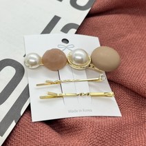 세트 미니 실삔 골드 악어 여성 앞머리 집게핀 헤어 포인트 진주 실핀 옆머리 AG