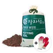 잘자람 배양토 8L + 목장갑 화분 화초 분갈이 흙 베란다 텃밭 모종 상추 상토, 1개