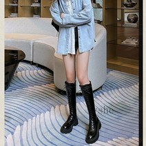 [Myshe]여자 봄가을 트렌드 통굽 부츠 캐주얼 롱 부츠 CD1 WJ1205