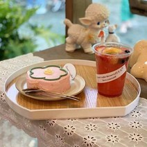 [천삼백케이] [홈에드] 반달 홈 카페 디저트 혼밥 트레이 쟁반 - 소, 화이트(소)