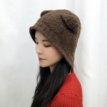 포근 곰 귀 보넷 니트 모자