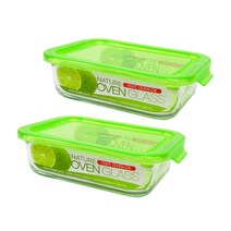 뉴오븐글라스 스마트 직사각 1040ml-2개/오븐용기/밀폐용기/내열유리/전자레인지