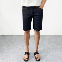 엠클로 남자 빅사이즈 슬림핏 5부 흑청 진청 중청 셀비지 생지 데님 청반바지 3컬러