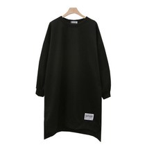 기모 라벨 롱 트임 박스 티 여성 빅사이즈 미니 원피스 TC 면 가오리 루즈 오버 66-120