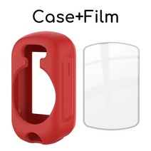 Garmin Edge 530 830 용 2 in 1 보호복 케이스 강화 유리 실리콘 커버가있는 자전거 컴퓨터 화면 보호 필름, Red and Glass, Edge 830