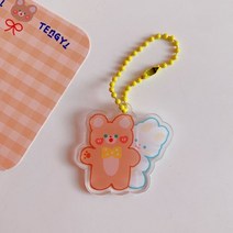 한국 Ins 천사 케이크 곰 열쇠 고리 귀여운 만화 장식 펜던트 소녀 배낭 에어팟 크리에이티브 액세서리 카와이 장식
