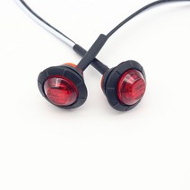 2pcs 24V 방수 사이드 마커 표시 등 트럭 트레일러 테일 클리어런스 조명에 대 한 빛 LED 총알 램프, Red_1