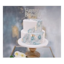 [오늘발송] 큐빅 토퍼 생일케이크 나만의토퍼 해피버스데이 생일용품, LOVE 실버