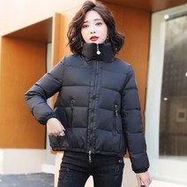 꾸안꾸 여성 겨울 숏 패딩 자켓 블랙
