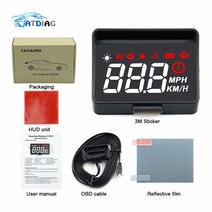 최신 A100S 렌즈 후드 앞 유리 프로젝터 OBD2 II EUOBD 자동차 HUD 헤드 업 디스플레이 과속 경고 시스템 전압 알람