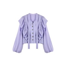 BRANY프렌치 시크 긴팔 셔츠 여 디자인 감각 쁘띠 블라우스 가을 루즈핏 기질 상의