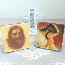 갓플랜 예수님 미니 크리스탈액자(기도예수님/연민예수님) 천주교굿즈 세례선물 첫영성체선물 유아세례 성당선물, 2.연민예수님