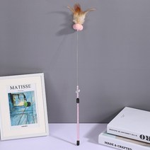 고양이 장난감 용품 고양이 장난감 깃털 스틸 와이 벨 스틱 스크래치 물린 티저 볼 애완 동물 제품 973bEA4e1, 05 pink