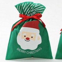 A17 산타부직포(초록)1개 답례품 어린이집 생일 결혼식 돌잔치 유치원 선물 칠순 선생님 간식 승진 소규모 친구 영어 상품 첫돌