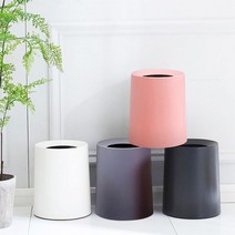 !i 스텐원형휴지통 【모던 무지 원형 사무실 쓰레기통 실내 휴지통 8L 3색】 검은색쓰레기통 LVN :od: ju22* 4A1603 Ea~, 핑크
