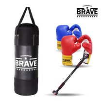 브레이브 샌드백 블랙에디션 80cm B세트 속빵빵, 샌드백빵빵+세이프락+복싱글러브레드XL