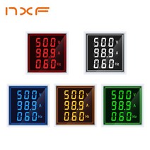 전기테스터기 전파측정기 활선경보기 누설전류계 ac 60-500v 1-100a led 디지털 전압계 계 헤르츠 hz 신호 조명 220v 전압 측정기 볼트 앰프 테스터 감지기, 정사각형 대 Hz, 빨간색