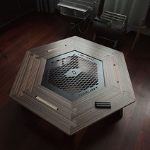 ZEROCARFT 감성 캠핑 육각 중앙 철제 난로 테이블 불멍 화로대 헥사 차박