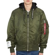 알파인더스트리 [알파인더스트리] MA-1 ZHP 118101 142 DARK OLIVE 남자 후드 패딩 봄버 자켓 레귤러핏