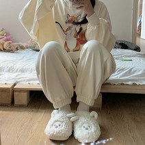 러블리 대관련 양떼 방한 발목털실내화 털실외화 통통거실화 집에서신는슬리퍼 2종 택1