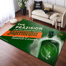 Jagermeister 로고 카펫 거실 홈 데코 커피 테이블 넓은 영역 러그 라운지 바닥 매트 침실용 미끄럼 방지 러그, 43.07 - 40x60cm 16x24inch