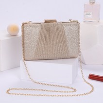 Shiny Pleated Large Capacity Handbag Single Shoulder Diagonal Cross Bag Dinner Bag