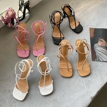 구미 순색 여성 샌들 패션 스타일리쉬 라운드 프렌치 기질 스트랩 오픈토 힐