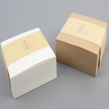 두꺼운 메모지 400매 무지 메모장 떡메모지 업소메모지, 색상, 버터크림색