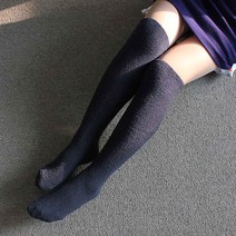국산 롱수면양말 수면 니삭스, 네이비